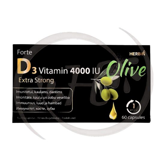 Olive Forte Extra Strong Herbin, витамин D3 4000 МЕ, кап. N60